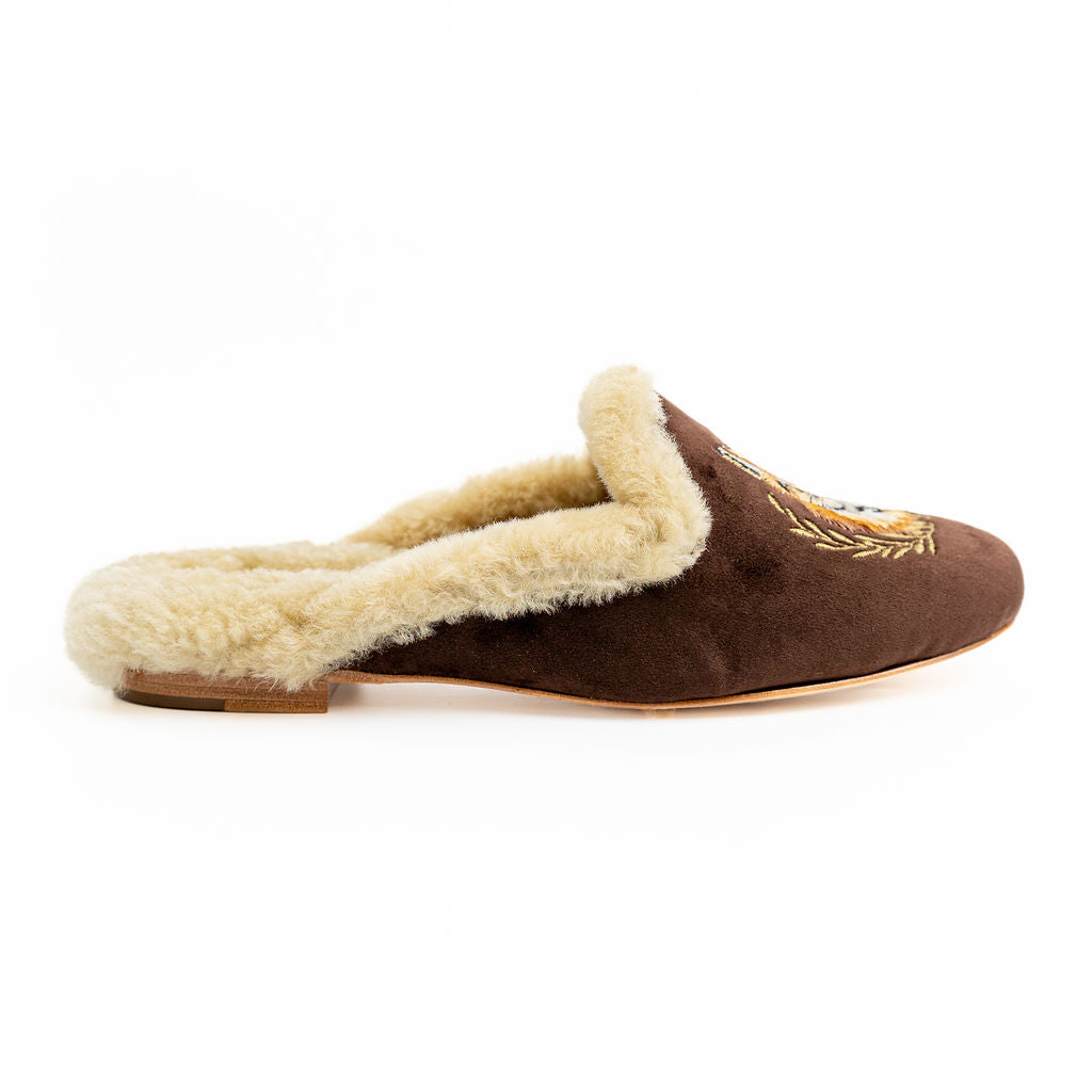 Fox Velvet Mule