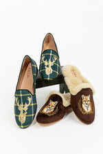 Load image into Gallery viewer, Stag Slipper Printed Velvet
