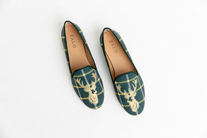 Stag Slipper Printed Velvet