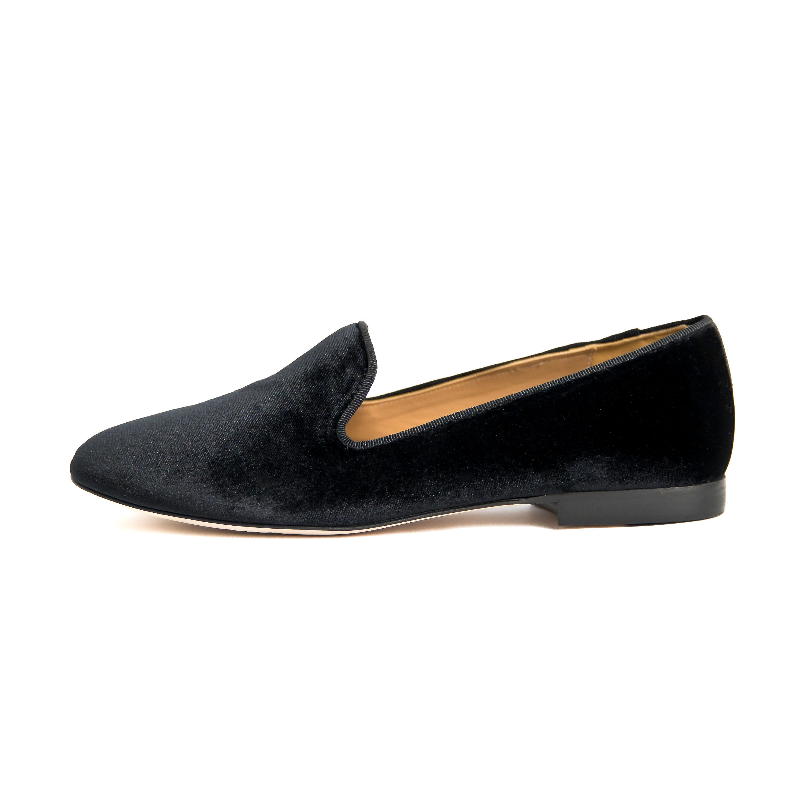 Black velvet slippers on sale