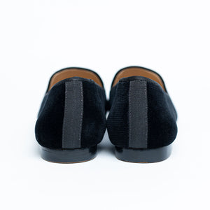 Italian velvet black Not Tonight smoking slipper