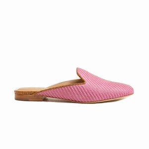 Fuchsia Raffia Mule