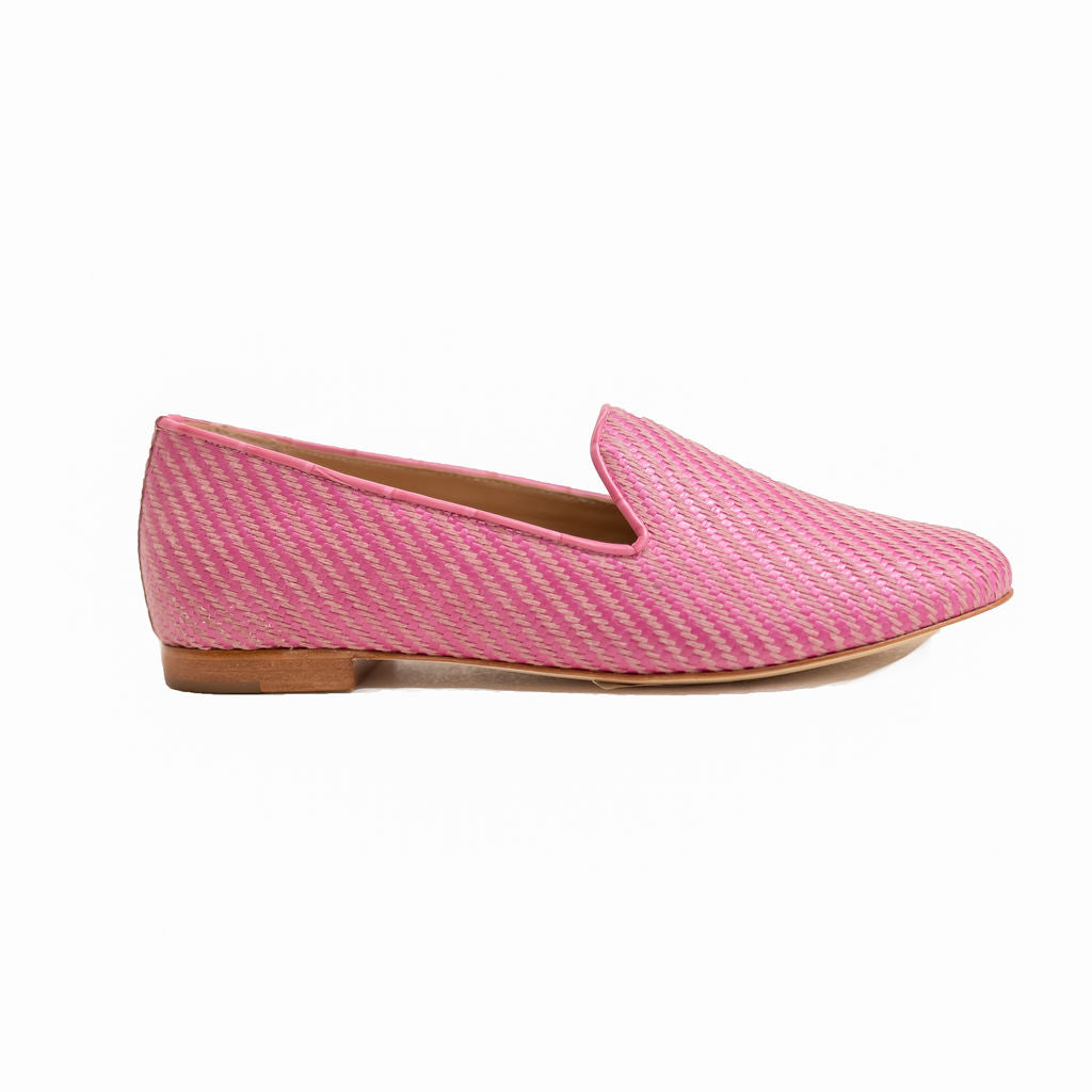 Fuchsia Raffia Slipper