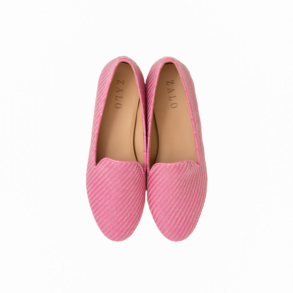 Fuchsia Raffia Slipper