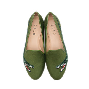 canvas alligator slipper shoe